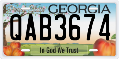 GA license plate QAB3674