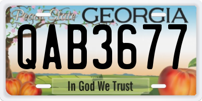 GA license plate QAB3677