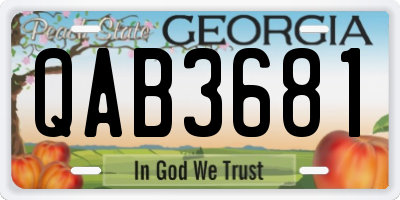 GA license plate QAB3681