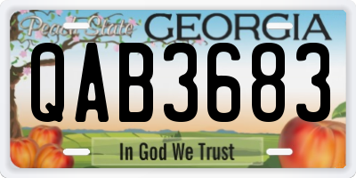 GA license plate QAB3683