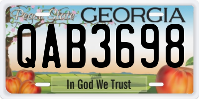 GA license plate QAB3698