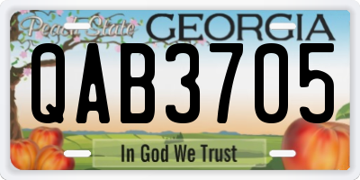 GA license plate QAB3705