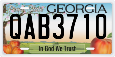 GA license plate QAB3710