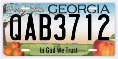 GA license plate QAB3712