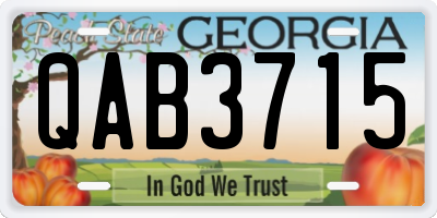 GA license plate QAB3715