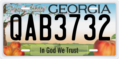 GA license plate QAB3732