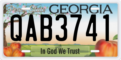 GA license plate QAB3741
