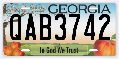 GA license plate QAB3742