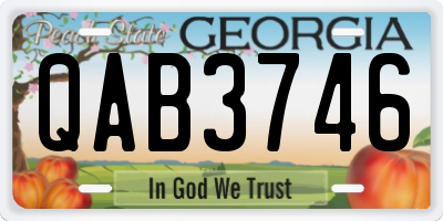 GA license plate QAB3746