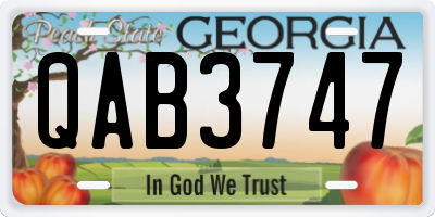 GA license plate QAB3747