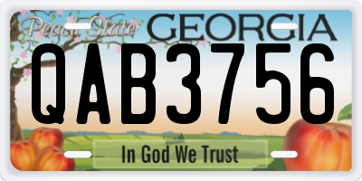 GA license plate QAB3756
