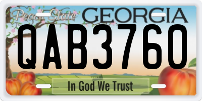 GA license plate QAB3760