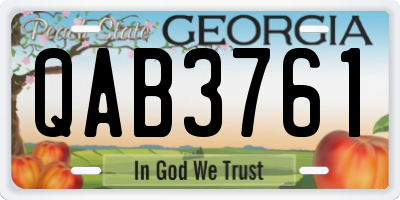 GA license plate QAB3761
