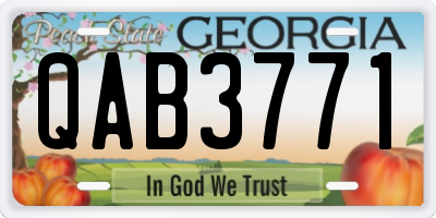 GA license plate QAB3771