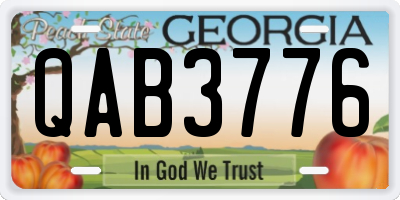 GA license plate QAB3776