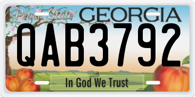 GA license plate QAB3792
