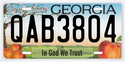 GA license plate QAB3804