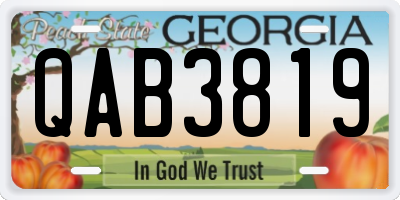 GA license plate QAB3819
