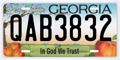 GA license plate QAB3832