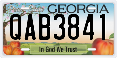 GA license plate QAB3841