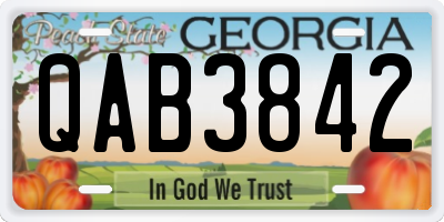 GA license plate QAB3842