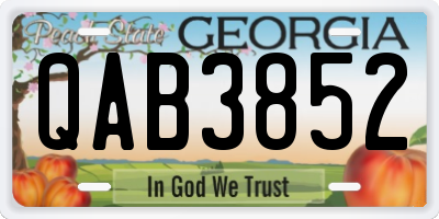 GA license plate QAB3852