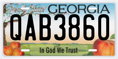 GA license plate QAB3860