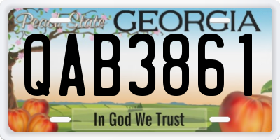 GA license plate QAB3861