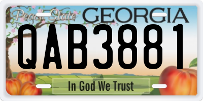 GA license plate QAB3881