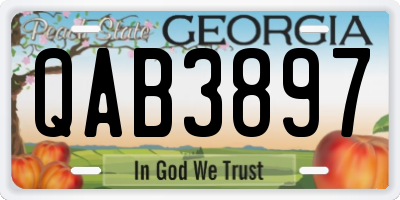 GA license plate QAB3897