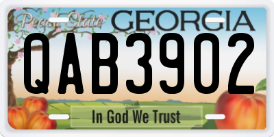 GA license plate QAB3902