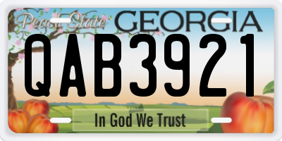 GA license plate QAB3921