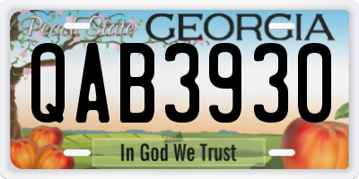 GA license plate QAB3930