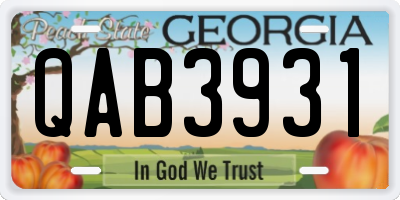 GA license plate QAB3931