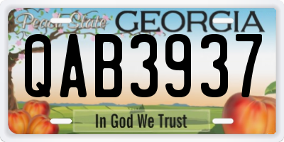 GA license plate QAB3937