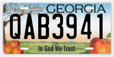 GA license plate QAB3941