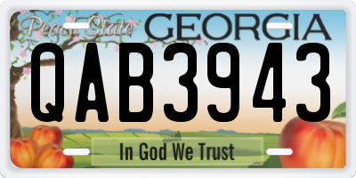 GA license plate QAB3943