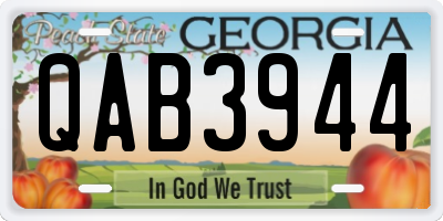 GA license plate QAB3944