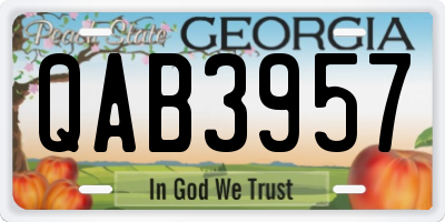 GA license plate QAB3957