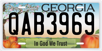 GA license plate QAB3969