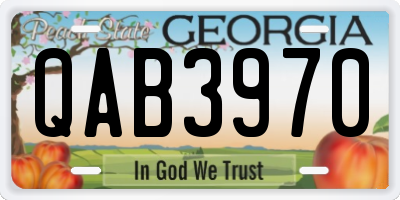 GA license plate QAB3970