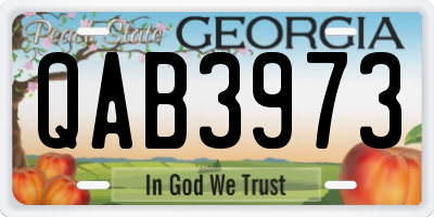 GA license plate QAB3973