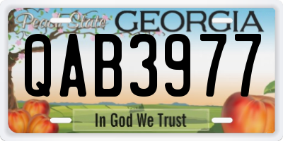 GA license plate QAB3977