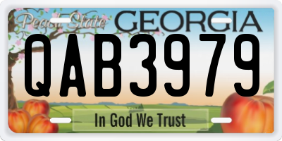 GA license plate QAB3979
