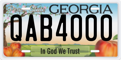 GA license plate QAB4000