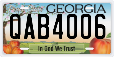GA license plate QAB4006