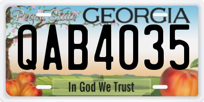 GA license plate QAB4035