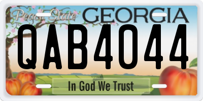 GA license plate QAB4044