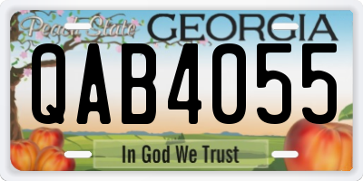 GA license plate QAB4055
