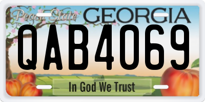 GA license plate QAB4069